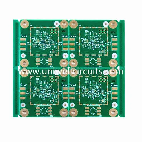 4 PCB de máscara verde de solda do painel Rogers